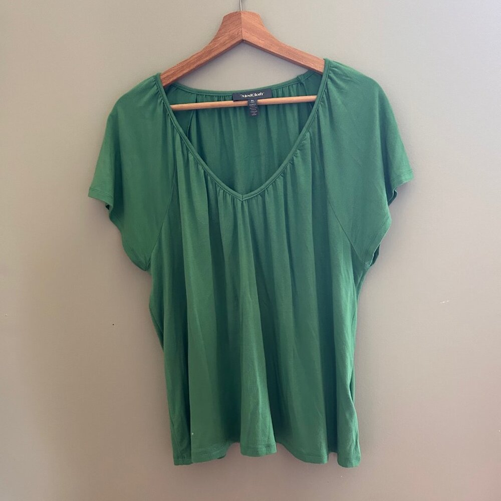Drapey Viscose Modcloth Top - Kelly Green - XL - Picture 1 of 7